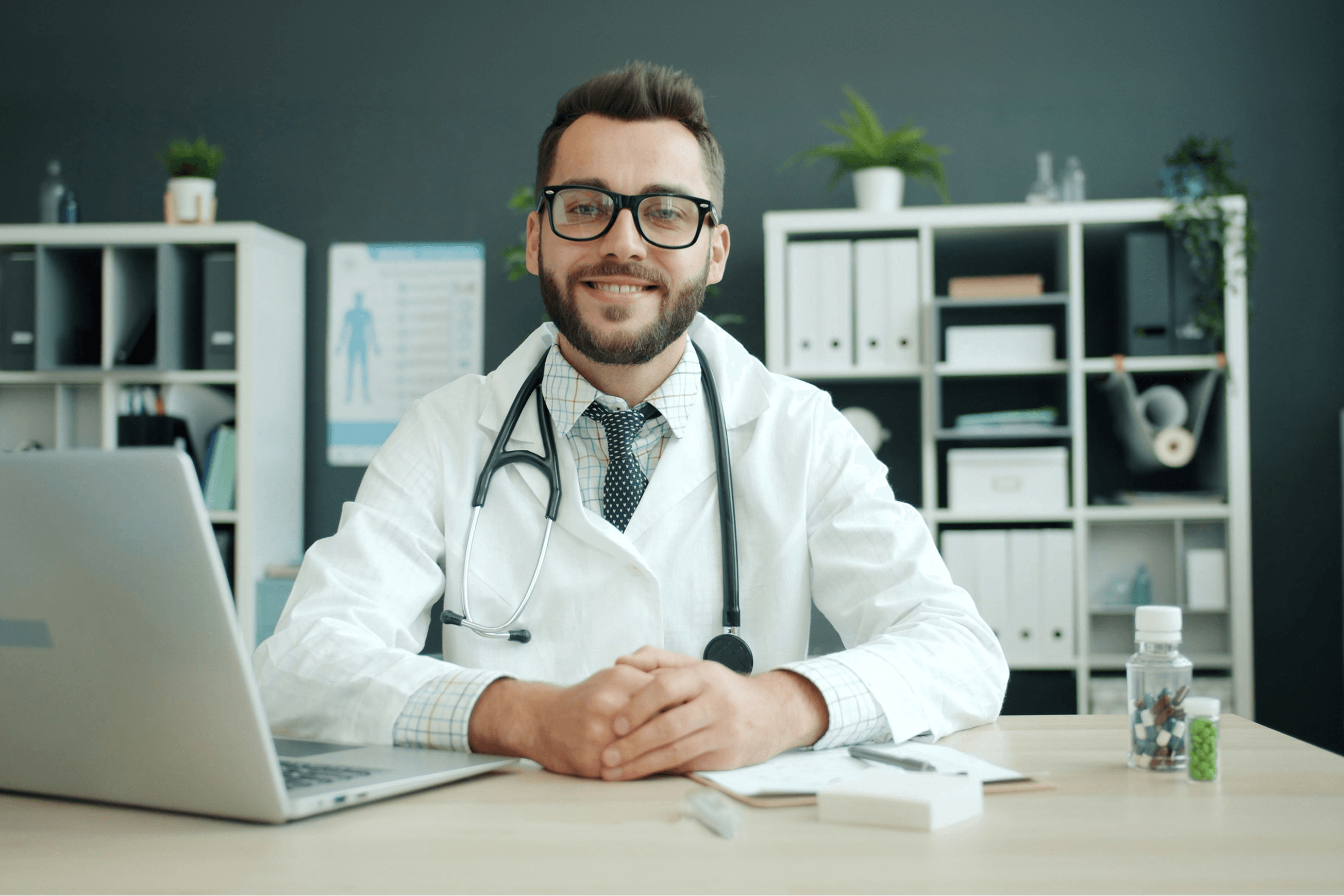 Licensed doctor providing an online healthcare consultation in Ireland